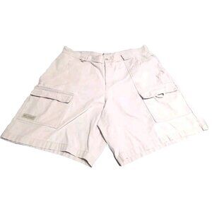 VINTAGE Columbia Shorts Mens 38 Cargo Outdoor Utility Khaki Cotton 8” Inseam 90s